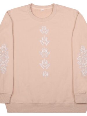 Winter Bloom - Embroidered Cotton Fleece Sweatshirt