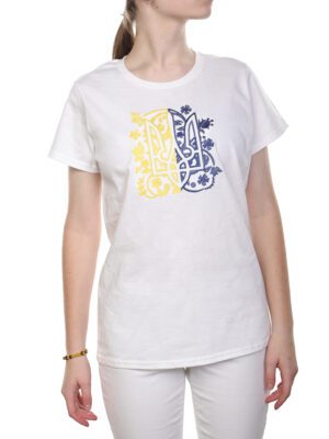 Ukrainian Spirit Trident - Embroidered Cotton T-Shirt