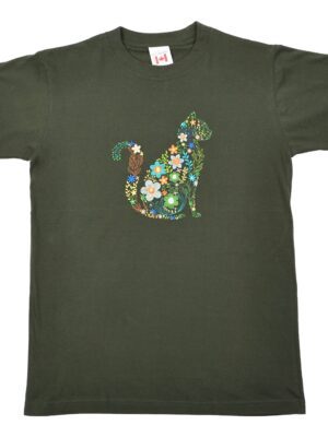 Flower Cat - Children Cotton T-Shirt With Cat