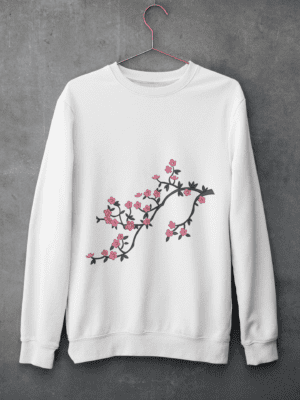 Cherry Blossoms - Cotton Embroidered Sweatshirt