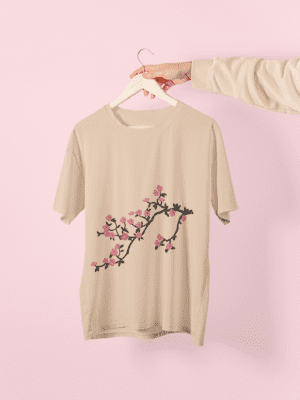 Cherry Blossoms - Cotton Embroidered T-shirt